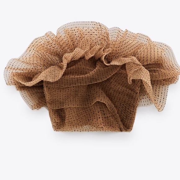 Zara Tulle Strapless Crop Top - Picture 5 of 7